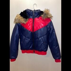 DAKOMA WOMENS PUFFER WITH FUR HOOD SIZE S WORN ONCE
